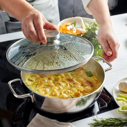 Demeyere Apollo Conische Braadpan met deksel zilver - 24 cm