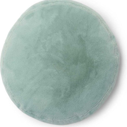 Mads furry kussentje rond, zeegroen