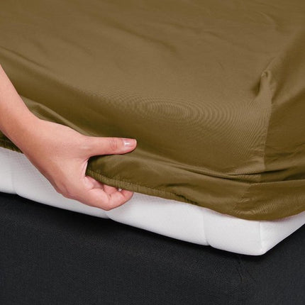 Essenza Minte satijnen hoeslaken 90x210 Olive
