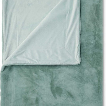 Mads furry plaid, surf green