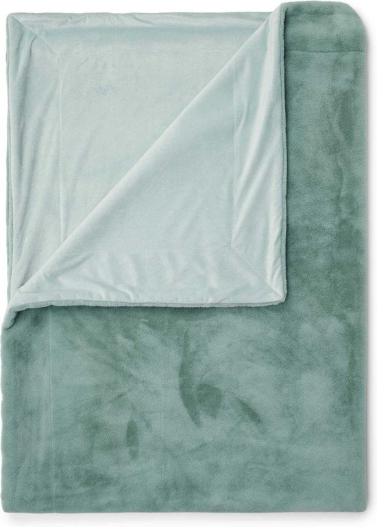 Mads furry plaid, surf green