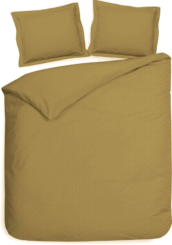 Heckettlane Dekbedovertrek Punto, satijn 240x200/220 cm, Amber gold