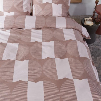 VT Wonen Dekbedovertrek Check Mate Terra 240x200/220 cm