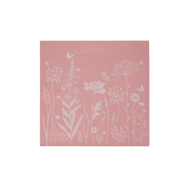 Bunzlau Castle Tea Towel Wild Flowers Pink