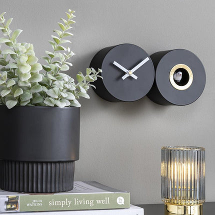 Karlsson Wall Clock Duo Cuckoo - matt black