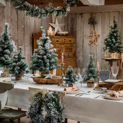 Kerstboom Vancouver snowy voor binnen - wit/groen - 50x90cm