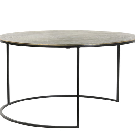 Salontafel S/2 Ø61x37+Ø76x41 cm PRIMO zwart-brons+mat zwart