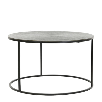 Salontafel S/2 Ø61x37+Ø76x41 cm PRIMO zwart-brons+mat zwart