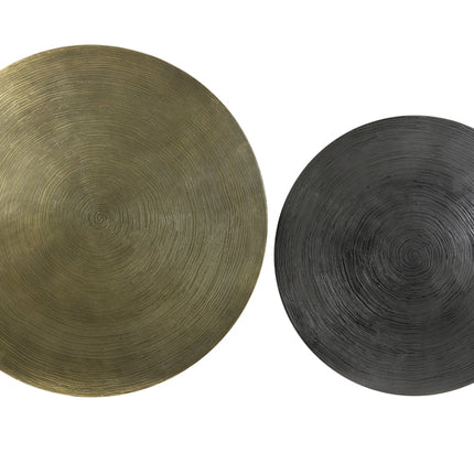 Salontafel S/2 Ø61x37+Ø76x41 cm PRIMO zwart-brons+mat zwart