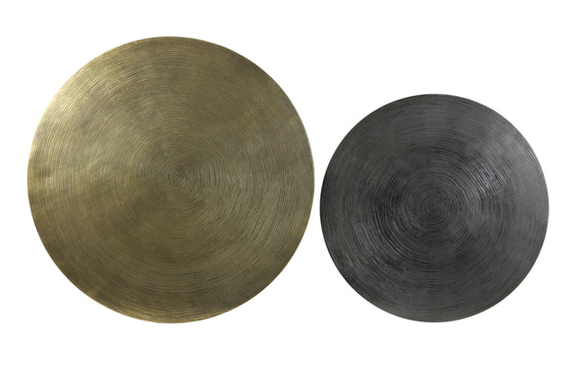 Salontafel S/2 Ø61x37+Ø76x41 cm PRIMO zwart-brons+mat zwart