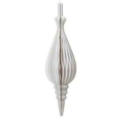 Ornament - papier - wit - Ø 22 x H. 80 cm