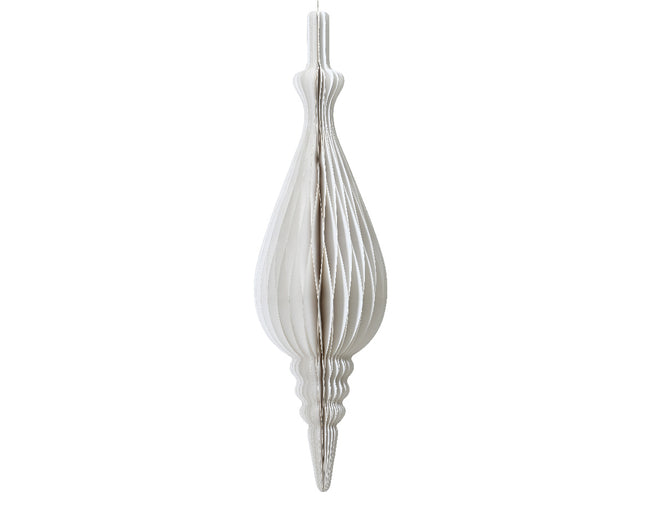 Ornament - papier - wit - Ø 22 x H. 80 cm