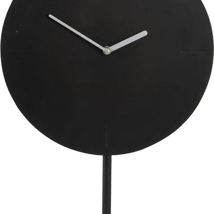 Klok op voet Ø30x45 cm WAIWO mat zwart-zilver