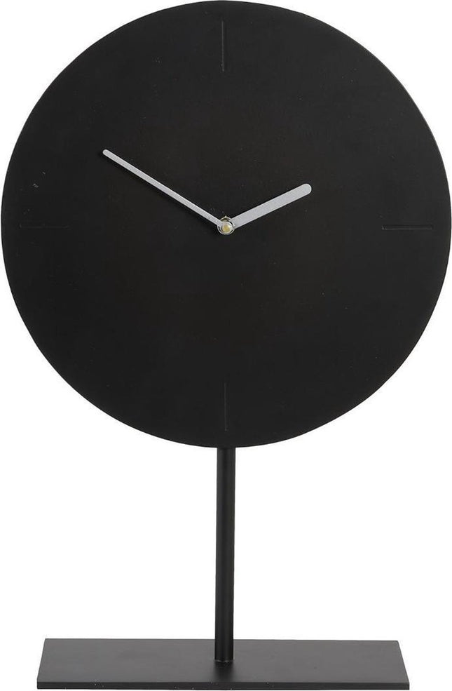 Klok op voet Ø30x45 cm WAIWO mat zwart-zilver