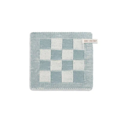 Knit Factory Pannenlap Block Ecru/Stone Green