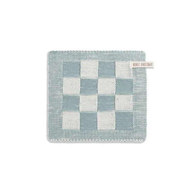 Knit Factory Pannenlap Block Ecru/Stone Green