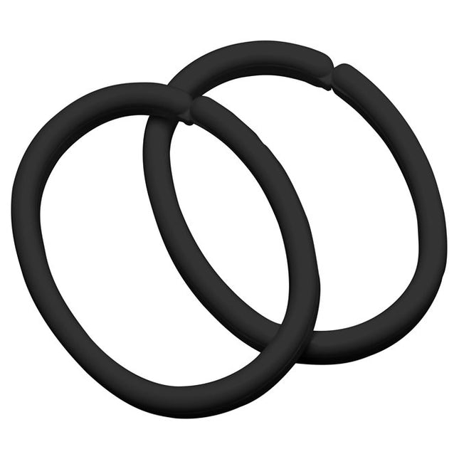 Clips douchegordijn ring 12 st. kleur: zwart