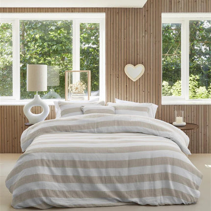 Riviera Maison Dekbedovertrek Striped Sand 240x200/220 cm, showmodel