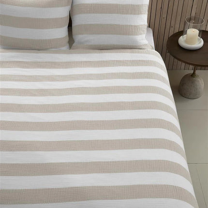 Riviera Maison Dekbedovertrek Striped Sand 240x200/220 cm, showmodel