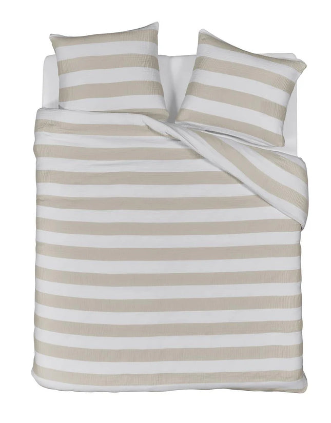 Riviera Maison Dekbedovertrek Striped Sand 240x200/220 cm, showmodel