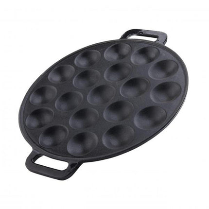 Poffertjespan 25 cm Zwart - Gietijzer met 19 Holtes