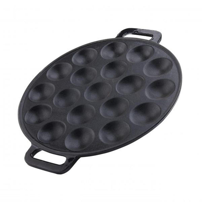 Poffertjespan 25 cm Zwart - Gietijzer met 19 Holtes
