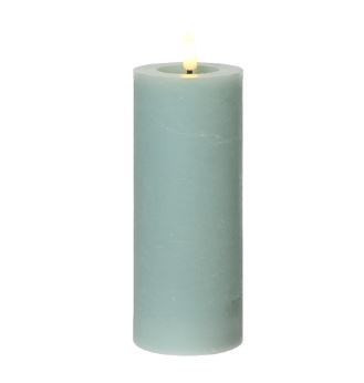 LED kaars wax voor binnen - Ø 7 x h. 19 cm - light blue