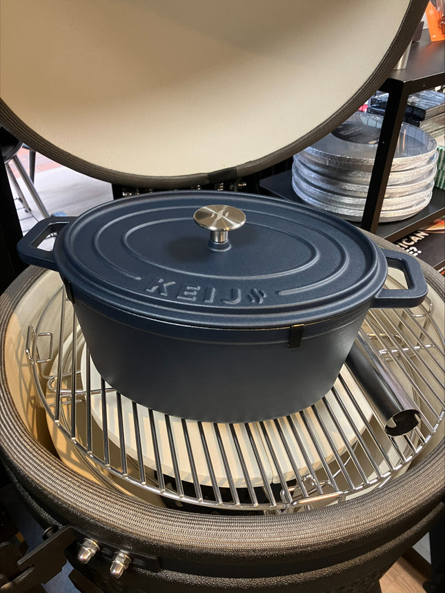 Keij Kamado Casserole, 30cm, 6 liter, blue enamel