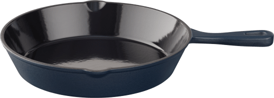 Keij Kamado mat blauwe emaille skillet 25,5cm