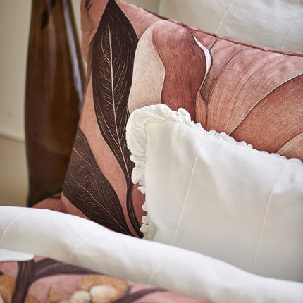 Vandyck Dekbedovertrek Floravine, Oud Roze/Bruin 140x200/220 cm