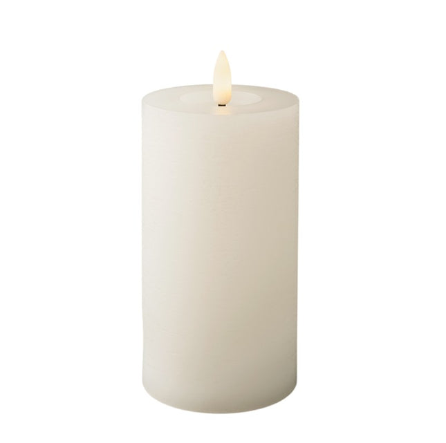Lumineo LED kaars wax - 7x15cm - wit