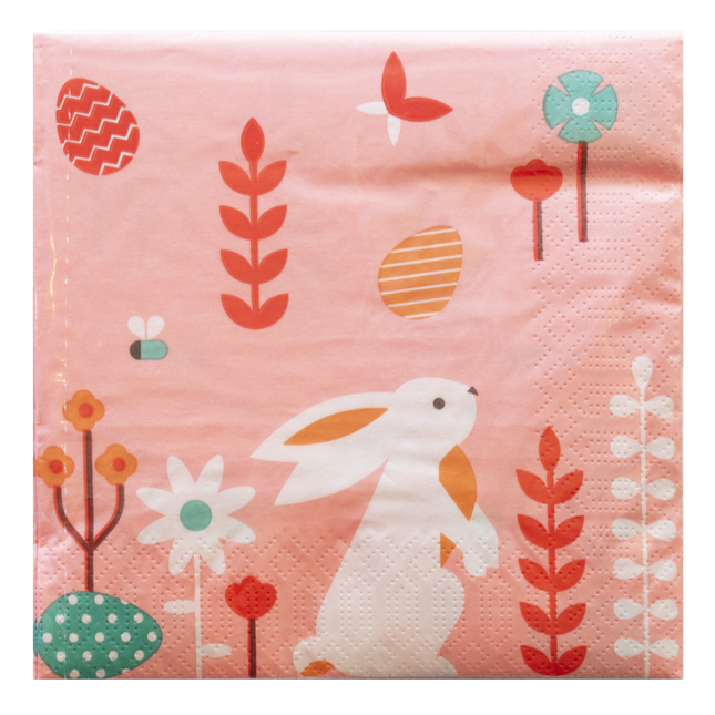 Duni servetten Pink Bunny