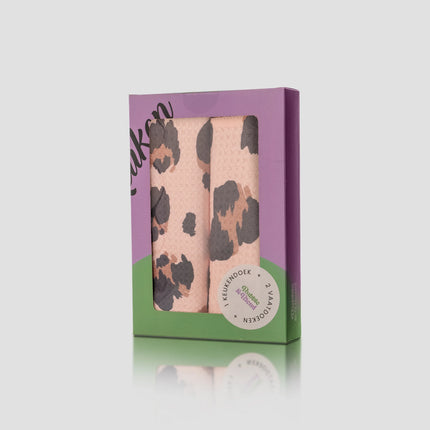 Bubble&Blend cadeauset Keukendoek & Vaatdoek - Cheetah