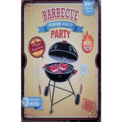 BBQ Wandbord Barbecue Party 25x33cm