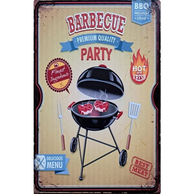 BBQ Wandbord Barbecue Party 25x33cm