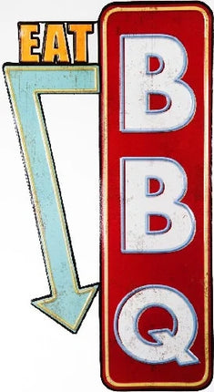 BBQ Wandbord Eat BBQ 60x33cm