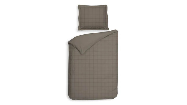 Heckettlane Dekbedovertrek Diamante, satijn 140x200/220 cm, Taupe grey