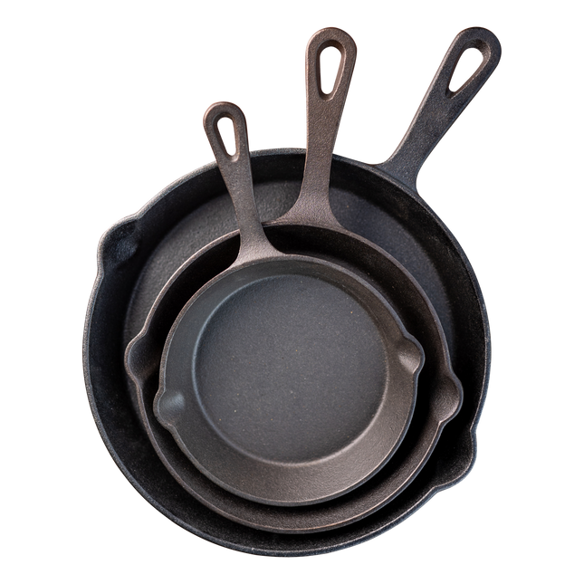 Keij Kamado Set van 3 skillets 15 cm + 20 cm + 25 cm