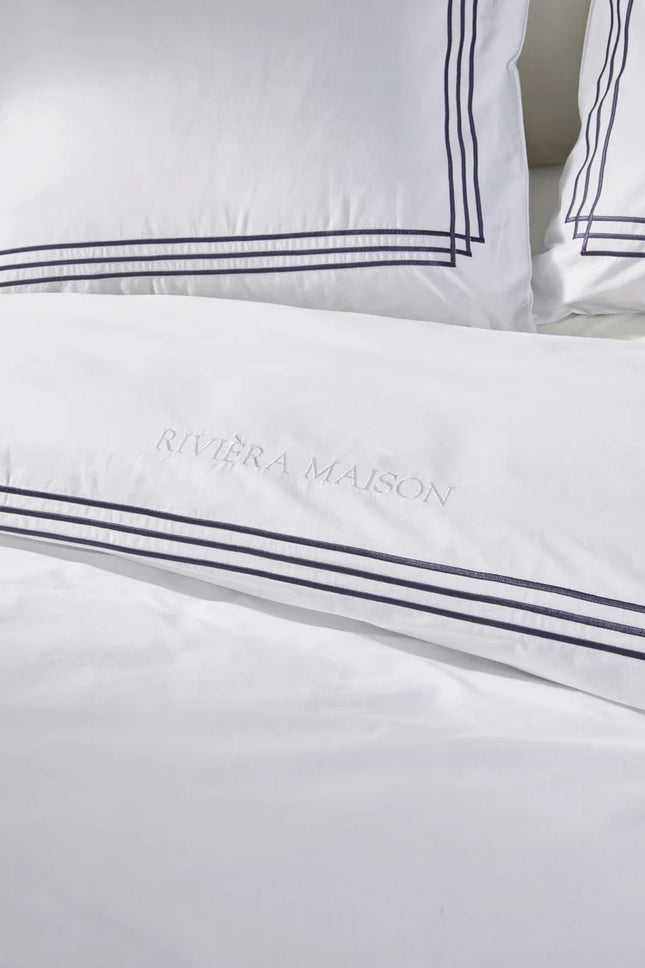 Riviera Maison Dekbedovertrek Leandro Navy 240x200/220 cm, showmodel