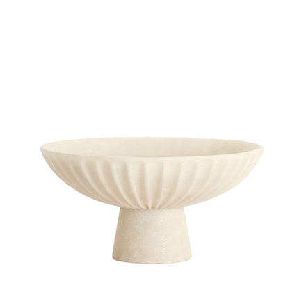 Light & Living, schaal op voet,  SHILA, 30,5x15.5 cm creme