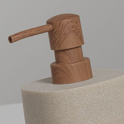 SEALSKIN YUNA zeepdispenser beige met hout