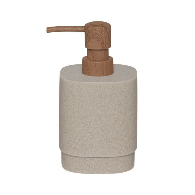 SEALSKIN YUNA zeepdispenser beige met hout