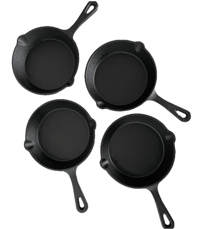 Keij Kamado Gietijzeren pan set 4 stuks