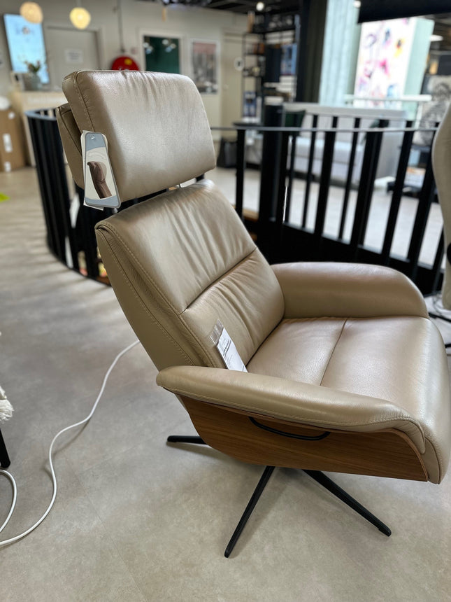 Cozy Homes Relaxfauteuil Harmon Medium Khaki Semi Leder