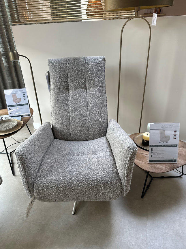 HK Fauteuil LYNN 3 manueel poot Polaris Greige PBV9, showmodel