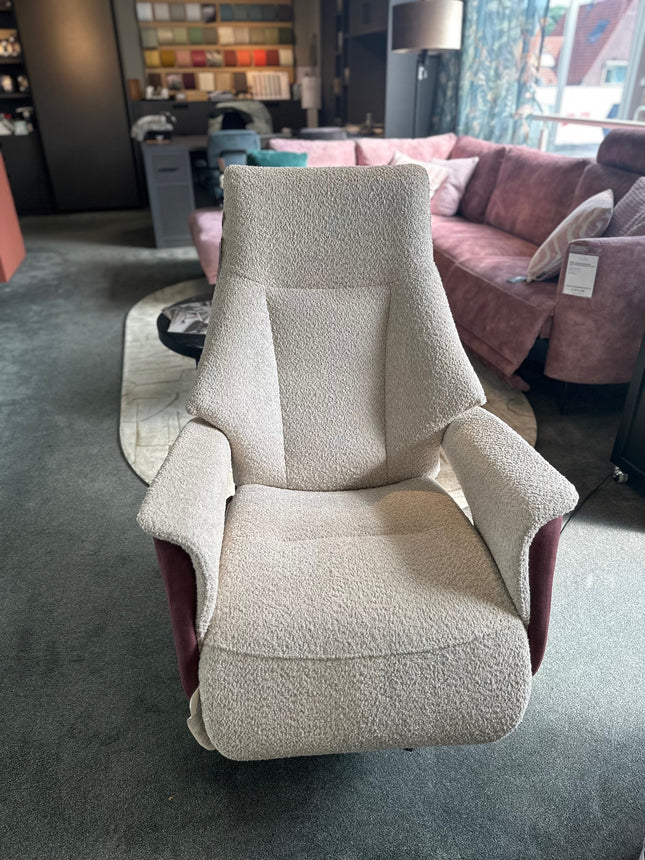 Cozy Homes Relaxfauteuil Romeo - Duo Stoffering Wine Red/Beige, M