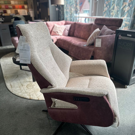 Cozy Homes Relaxfauteuil Romeo - Duo Stoffering Wine Red/Beige, M