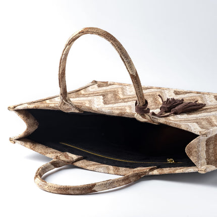 Dutch Decor totebag Marcello 43x34x13 cm Pumice Stone