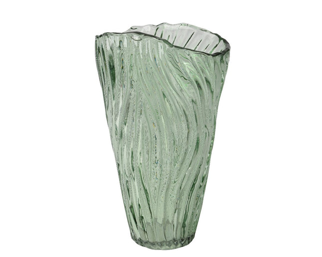 Vaas glas recycled - 16 x 9 x 25 cm - groen