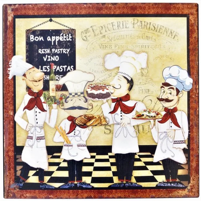 Wandbord Bon Appetit 30x30cm